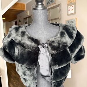 Jessica Simpson Black Faux Fur Teddy Jacket